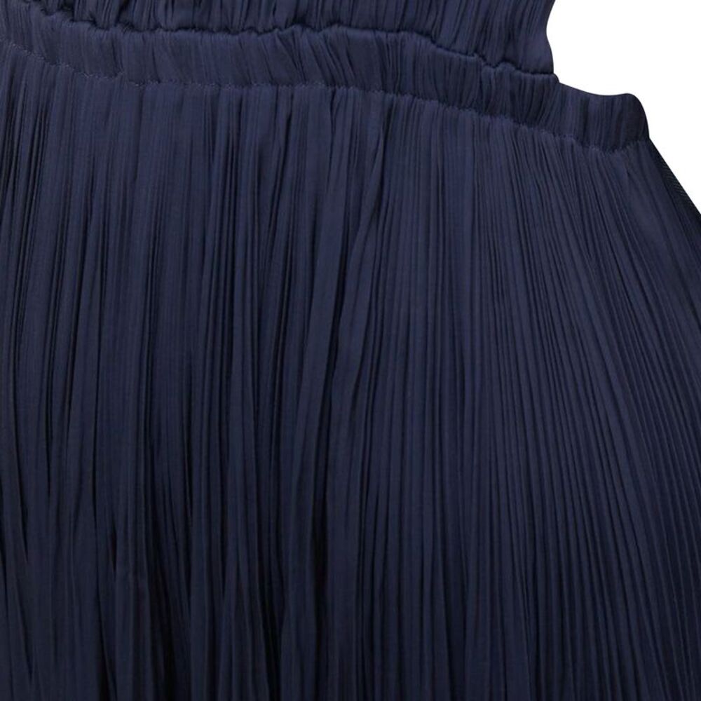 ULLA JOHNSON midnight blue pleated halter neck drawstring tie midi dress US0 XS - Picture 2 of 9